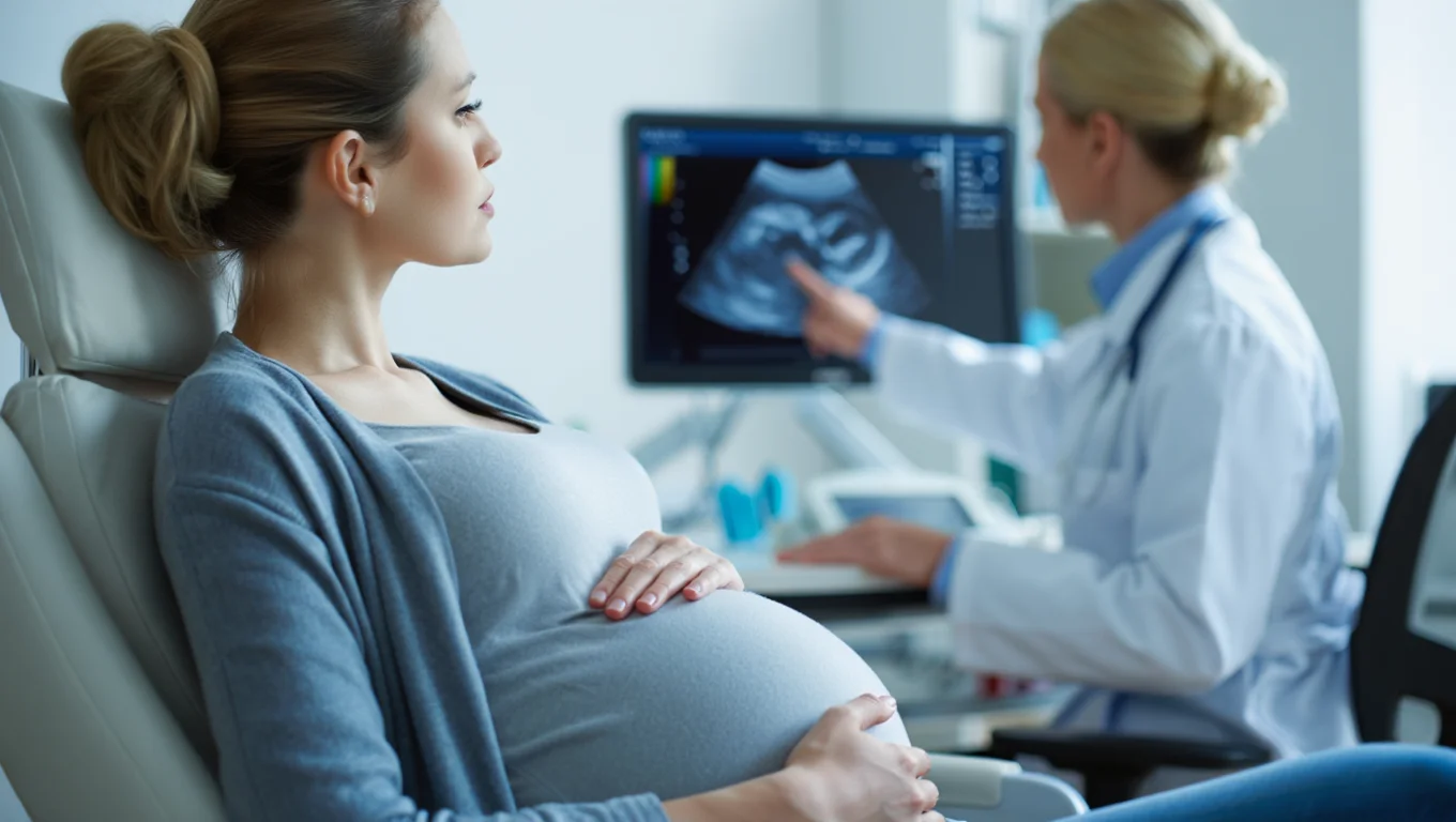 Беременная женщина смотрит узи